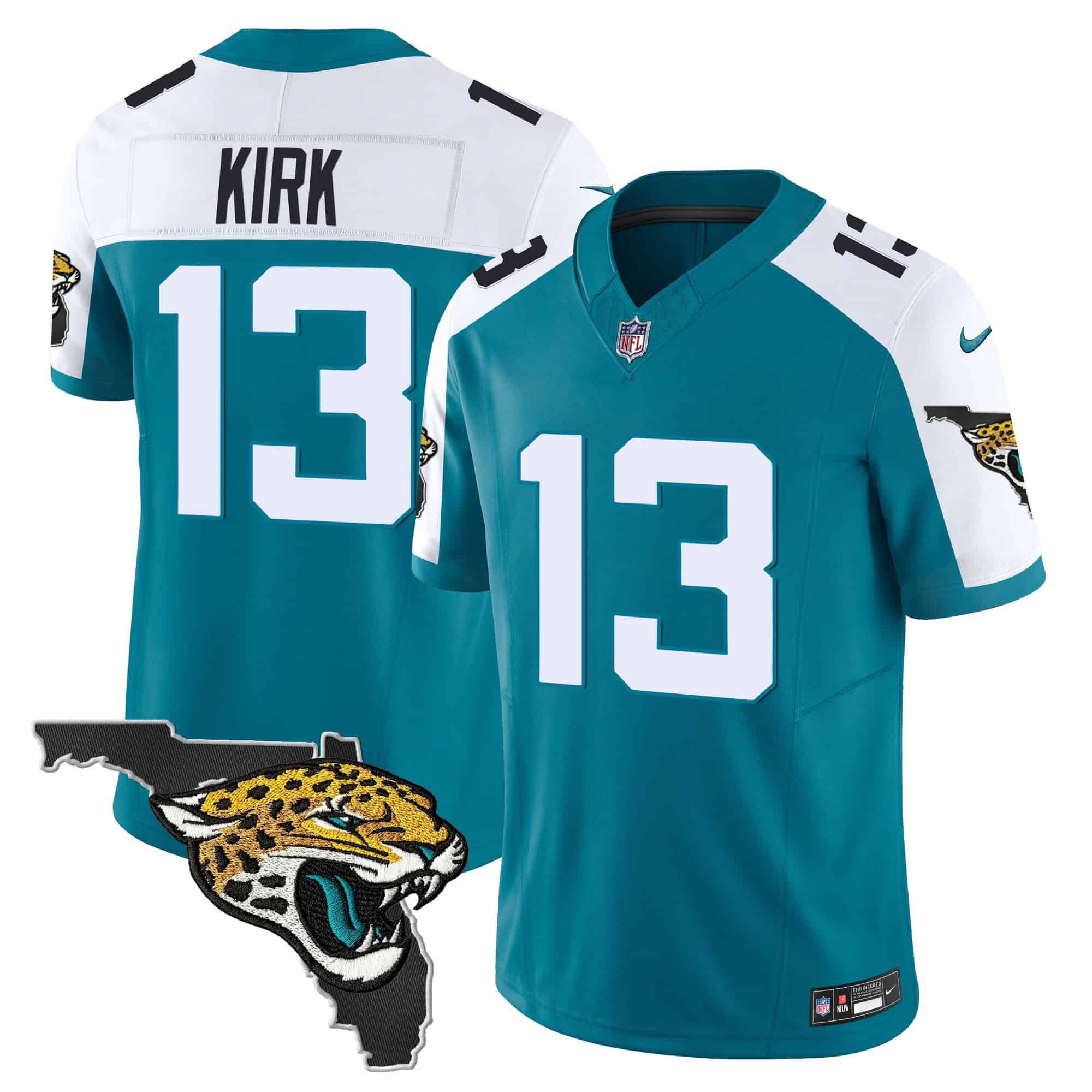 Men Jacksonville Jaguars #13 Kirk Green 2024 Nike Florida Patch Vapor NFL Jersey->indianapolis colts->NFL Jersey